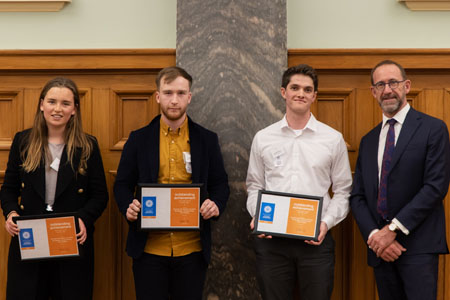 Outstanding Achievement – Recreate New Zealand volunteers: Ella Speight, Konrad Schutte and Liam Keating