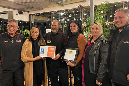 A group of Te Tai Tokerau Border Control volunteers with their award. 