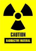 Caution Radioactive Material sign. 