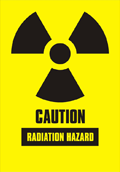 Caution Radiation hazard sign. 
