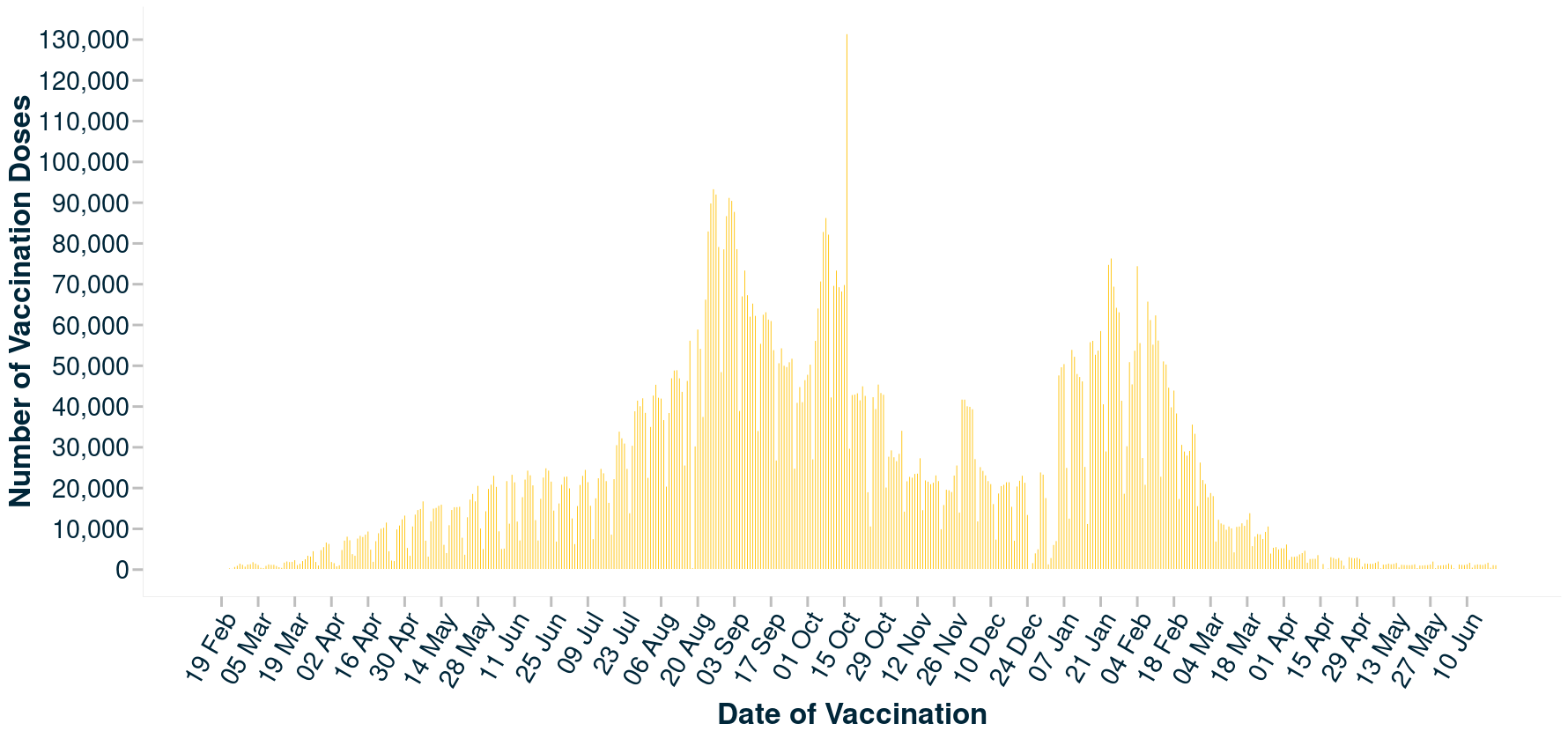 Vaccination doses administered per day