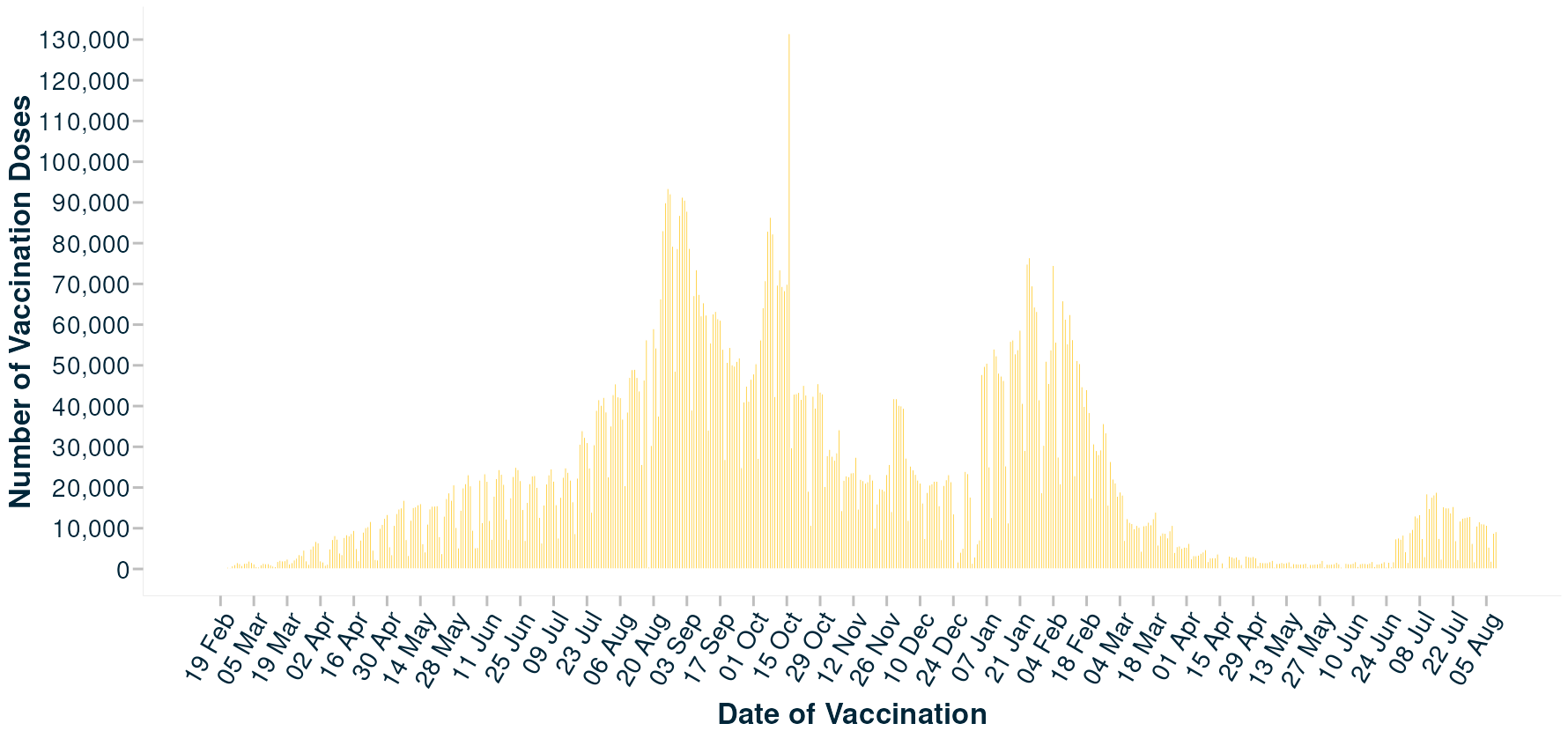 Vaccination doses administered per day
