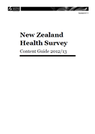 New Zealand Health Survey Content Guide 2012/13 cover