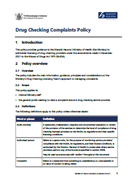 Drug Checking Complaints Policy. 