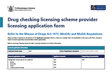 Drug Checking Licensing Scheme Provider Licensing Application Form. 