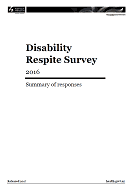 Disability Respite Survey 2016. 