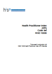 Health Practitioner Index Code Set. 