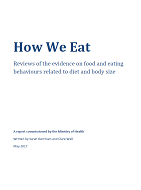 How We Eat – Reviews of the evidence on food and eating behaviours related to diet and body size