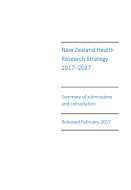 New Zealand Health Research Strategy submissions.