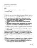 Memorandum of Understanding between the Ministry of Health and the University of Waikato. 
