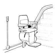 Illustration of a stair lift. 