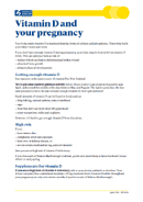 Vitamin D and Your Pregnancy leaflet image. 