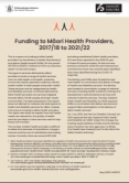 Funding to Māori Health Providers 2017/18 to 2021/22
