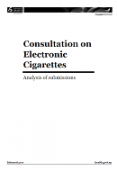 Consultation on Electronic Cigarettes: Analysis of submissions