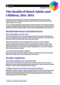 The Health of Māori Adults and Children, 2011–2013 cover