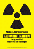 Radioactive material, entry prohibited sign (PDF, 114 KB). 