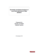 Stocktake and Needs Analysis of Low Vision Services in New Zealand
