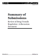Summary of Submissions: Review of Drug Utensils Regulation: A discussion document