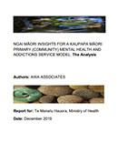Ngai Māori Insights For A Kaupapa Māori Primary (Community) Mental Health And Addictions Service Model. 