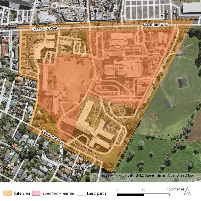 Epsom Day Unit (Greenlane Clinical Centre) Safe Area map