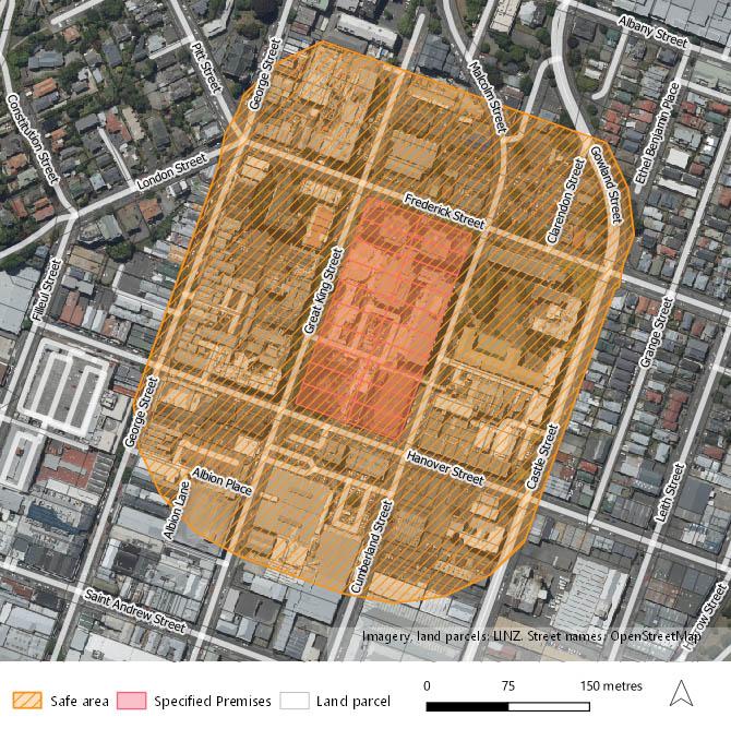 The Dunedin Hospital Safe Area map