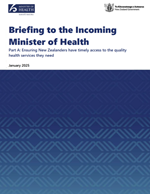 Briefing to the Incoming Minister of Health January 2025