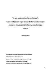 ‘It Just Adds Another Layer of Stress’: Rainbow people’s experiences of abortion services in Aotearoa New Zealand. 