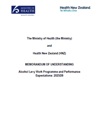 Memorandum of Understanding: Alcohol Levy Work Programme and Performance Expectations: 2025/26. 