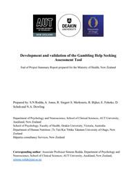 Development and validation of the Gambling Help Seeking Assessment Tool