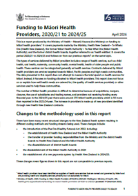 Funding to Māori Health Providers 2020/21 to 2024/25. 