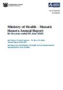 Ministry of Health – Manatū Hauora Annual Report for the year ended 30 June 2025. 